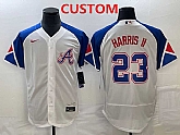 Men's Atlanta Braves Custom White 2023 City Connect Flex Base Stitched Baseball Jersey,baseball caps,new era cap wholesale,wholesale hats